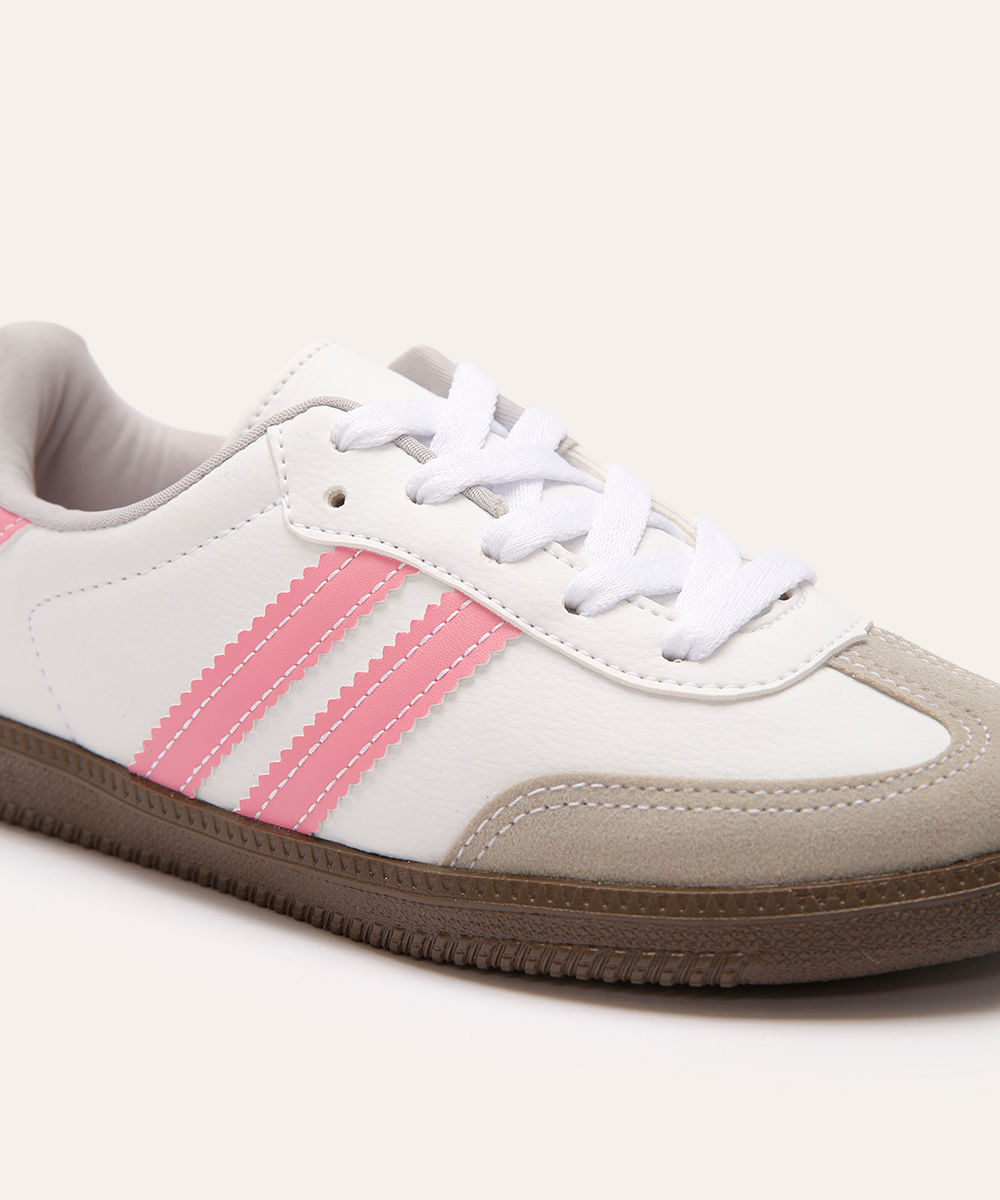 tênis casual infantil com recortes branco
