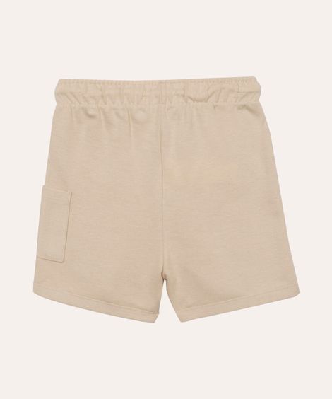 bermuda infantil de algodão com bolso - bege medio