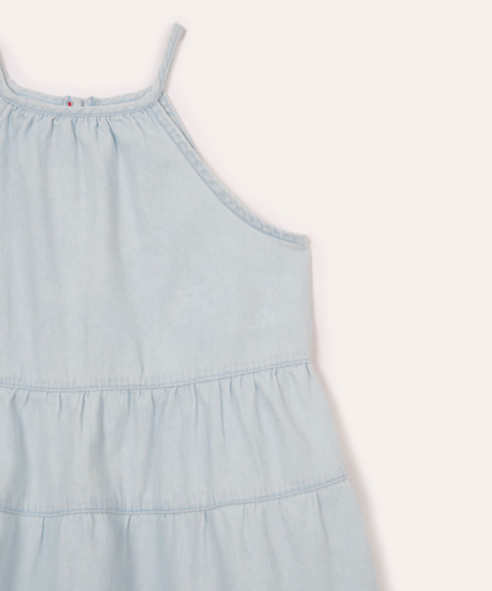 vestido midi jeans infantil azul