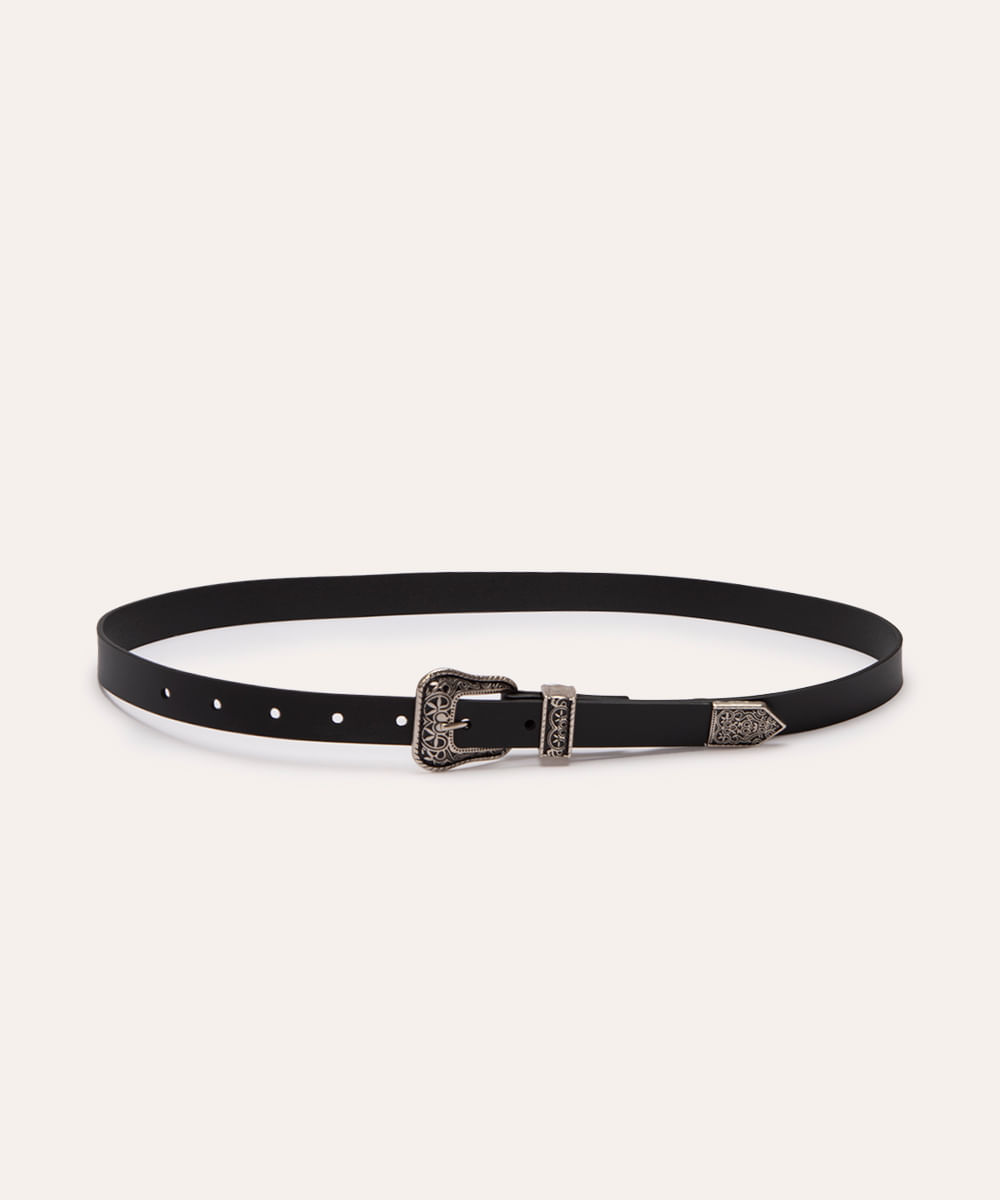 cinto infantil fivela texturizada preto