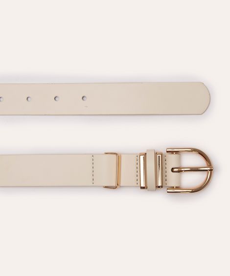 cinto básico com fivela off white