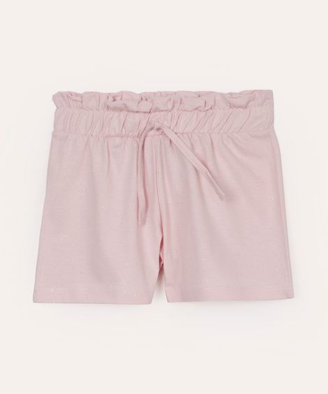 short infantil clochard glitter rosa