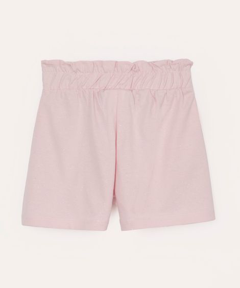 short infantil clochard glitter rosa