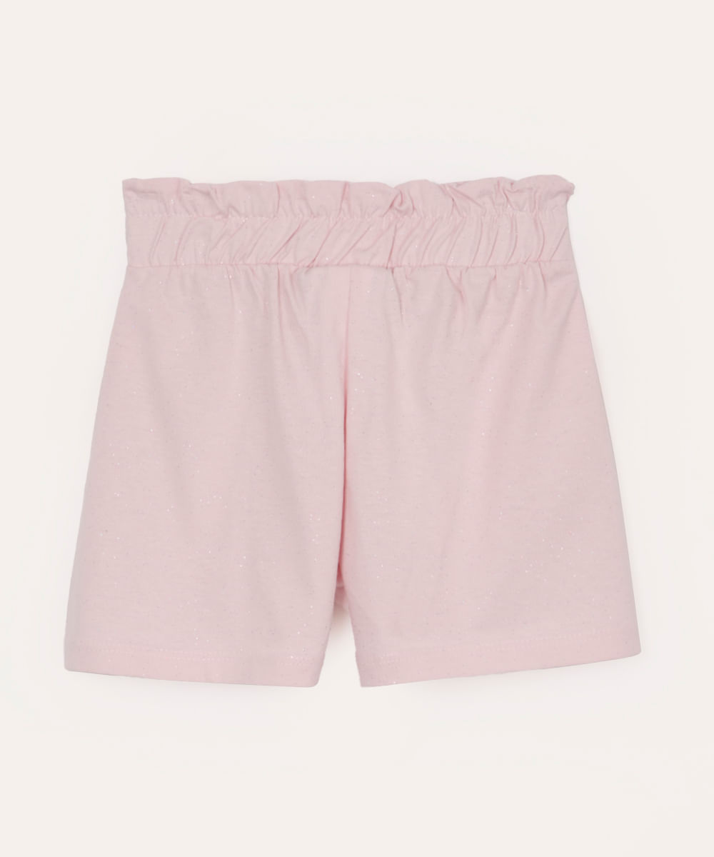 short infantil clochard glitter rosa