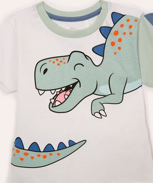 pijama curto infantil dinossauro off white