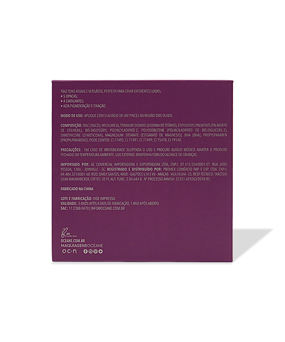 paleta de sombras 9 shades océane