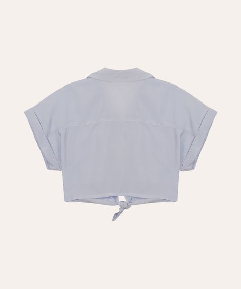 camisa infantil com amarração azul