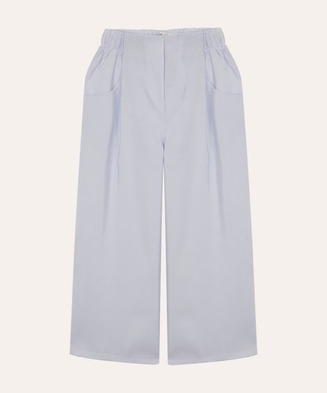 calça wide leg infantil cós com elástico azul
