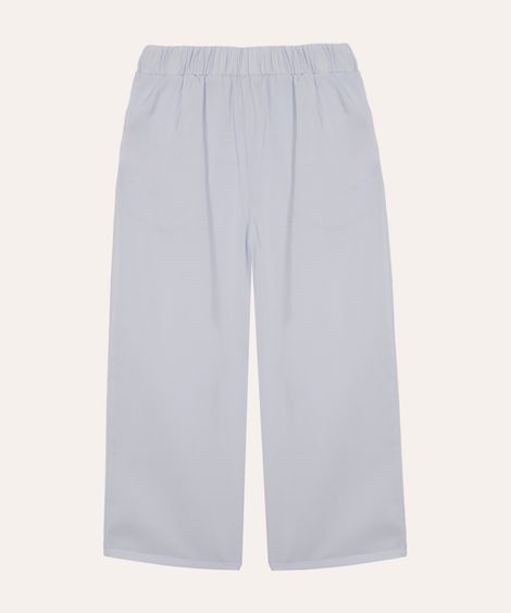 calça wide leg infantil cós com elástico azul