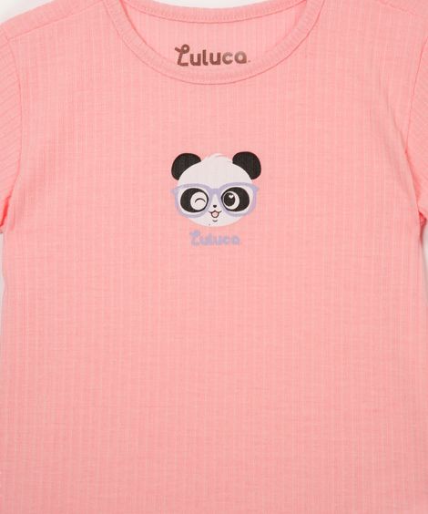pijama curto infantil luluca rosa