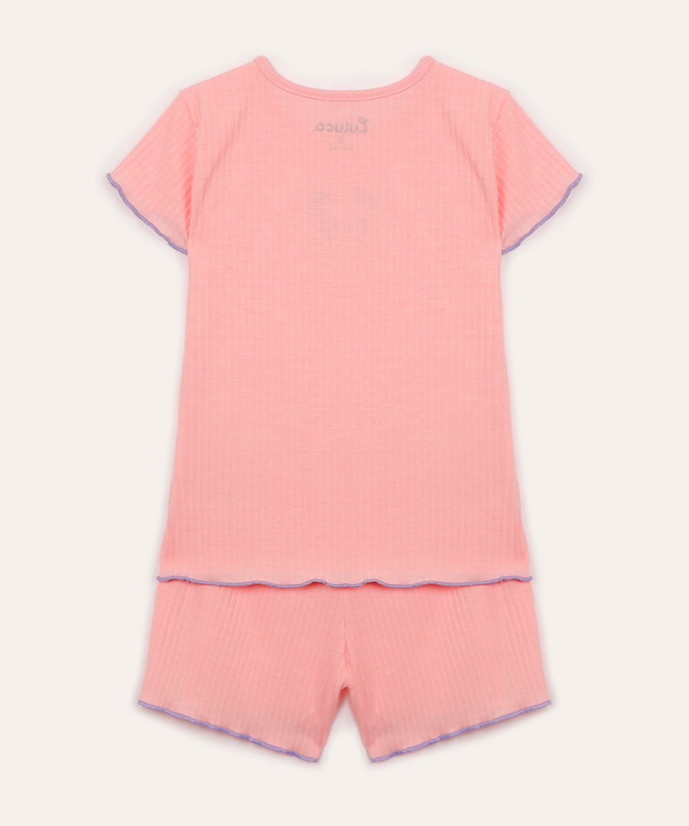 pijama curto infantil luluca rosa