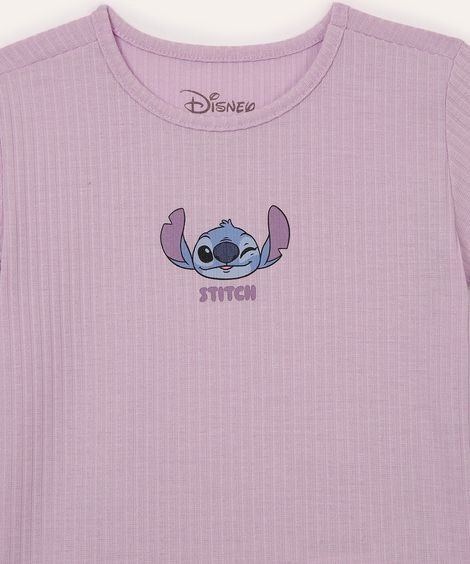 pijama curto infantil stitch lilás