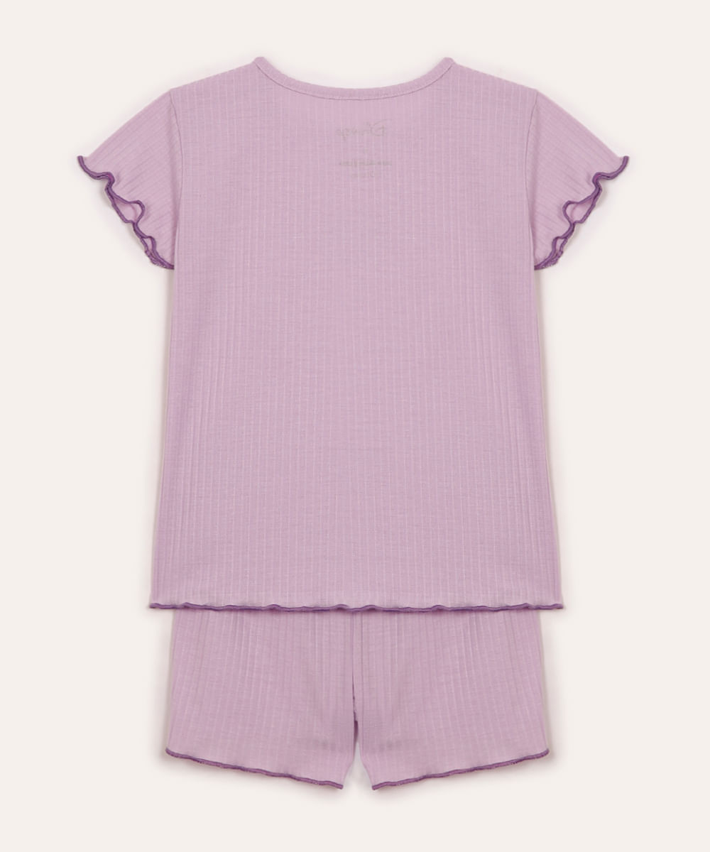 pijama curto infantil stitch lilás