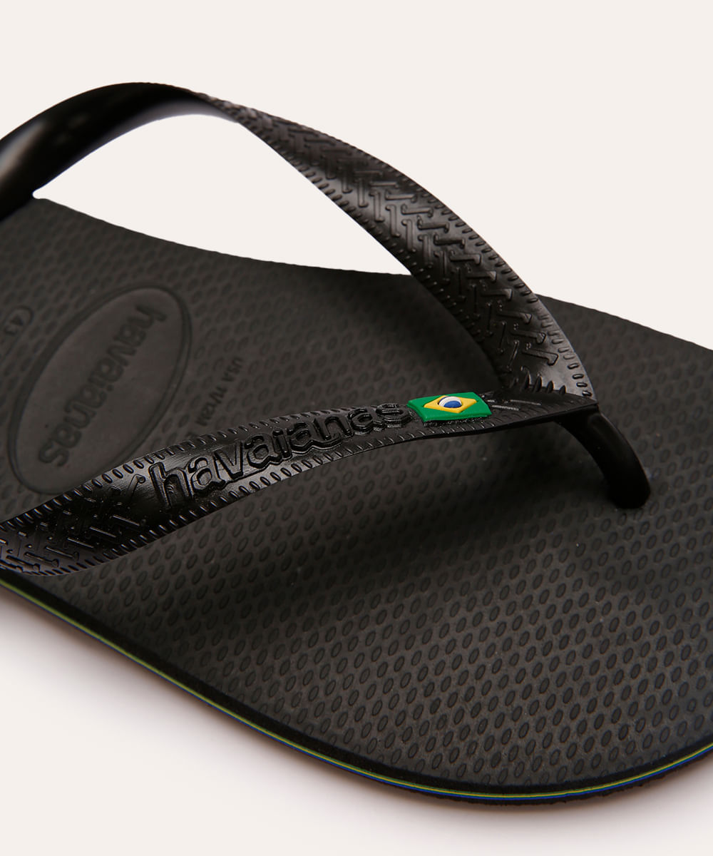 chinelo havaianas brasil preto