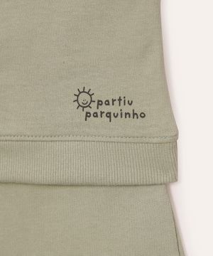 conjunto infantil curto com capuz partiu parquinho verde