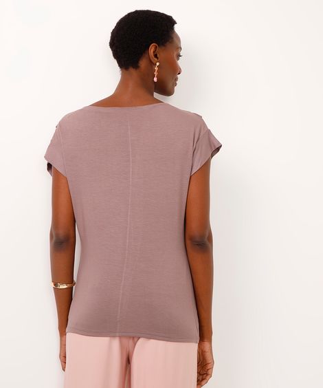 blusa de viscose com pregas nos ombros cinza