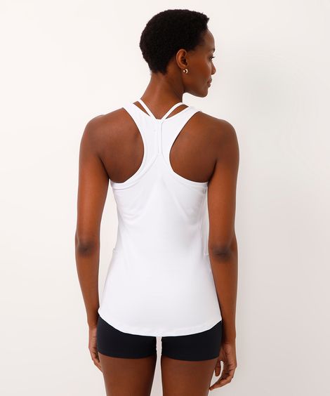 regata halterneck com bolsos esportiva off white