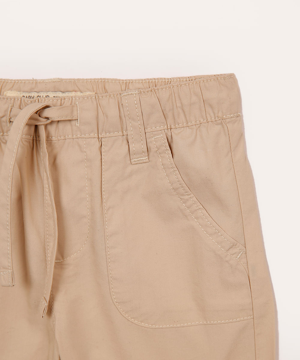 conjunto infantil curto listrado bege