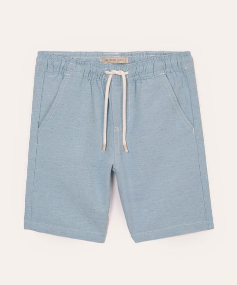 bermuda infantil cós com elástico e cordão azul