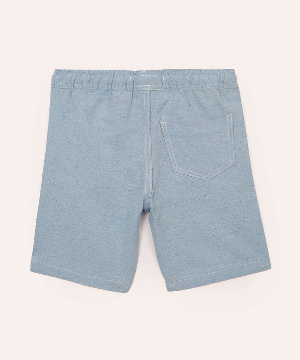 bermuda infantil cós com elástico e cordão azul