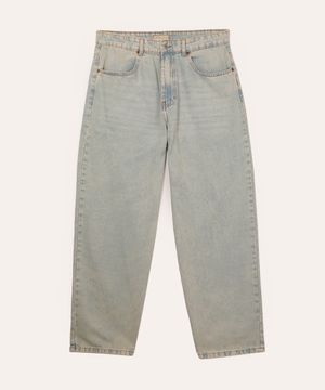 calça skater jeans juvenil com bolsos azul