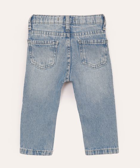 calça jeans infantil slim com bolsos azul