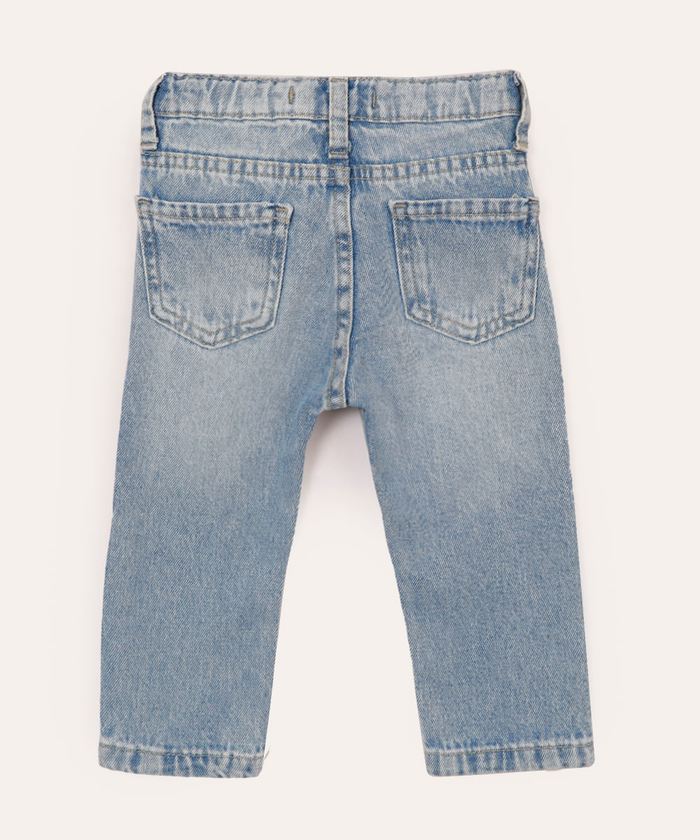 calça jeans infantil slim com bolsos azul