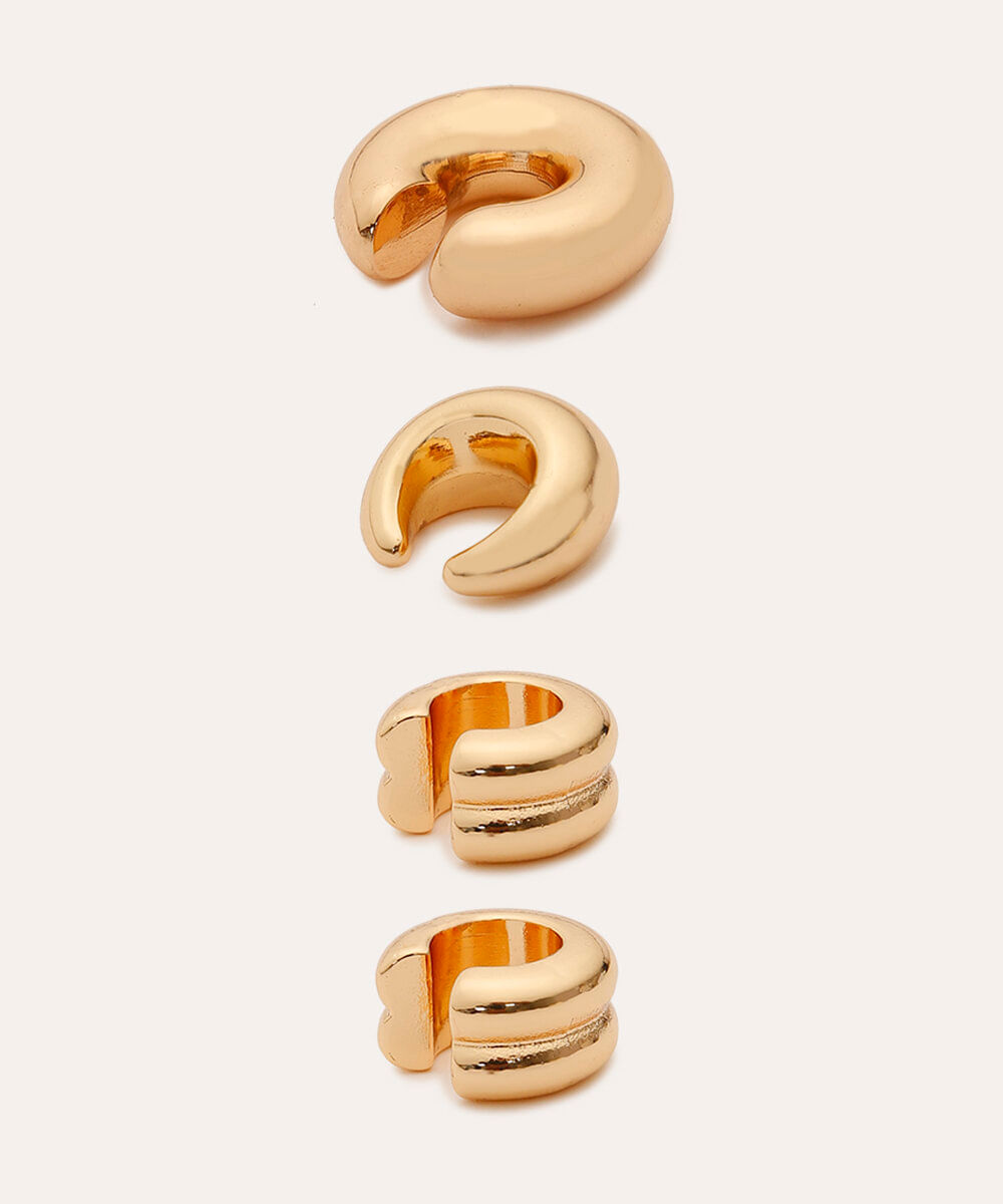 kit de 4 earcuff mindset dourado