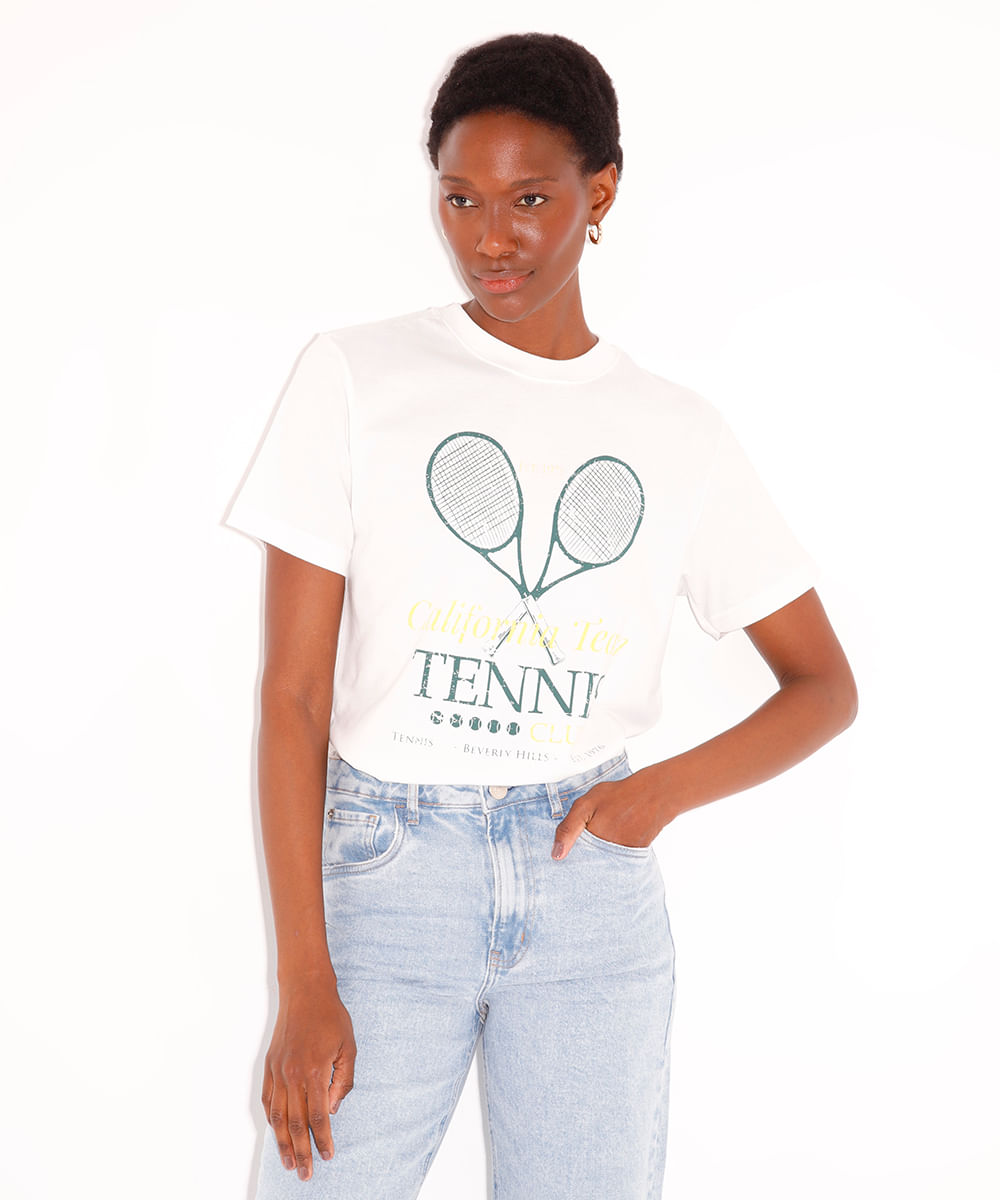 camiseta de algodão california tennis club mindset off white