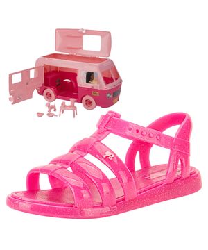 Kit Sandália Infantil Barbie Road Trip e Motorhome Grendene Kids 23071 PINK