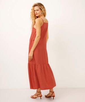 vestido midi de viscose halterneck vermelho