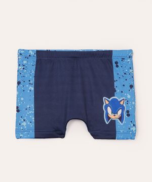 sunga infantil boxer sonic azul