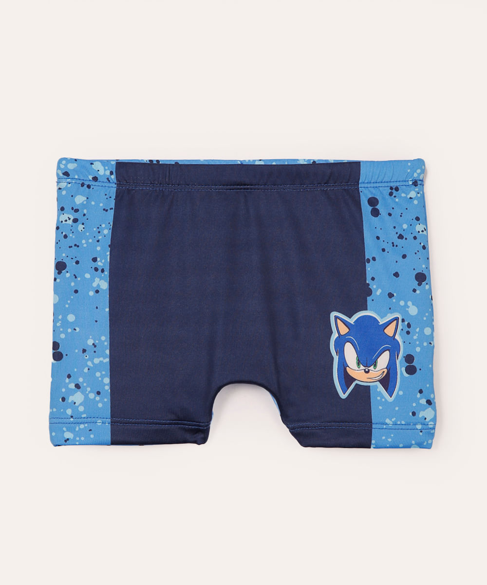 sunga infantil boxer sonic azul