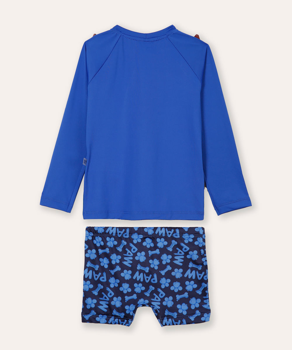 conjunto infantil proteção uv patrulha canina azul