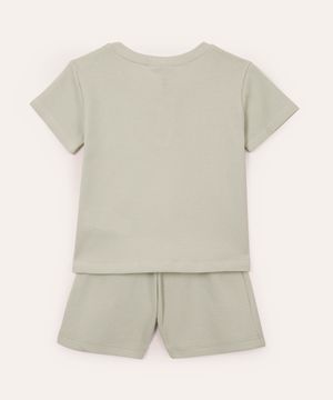 conjunto infantil curto texturizado verde