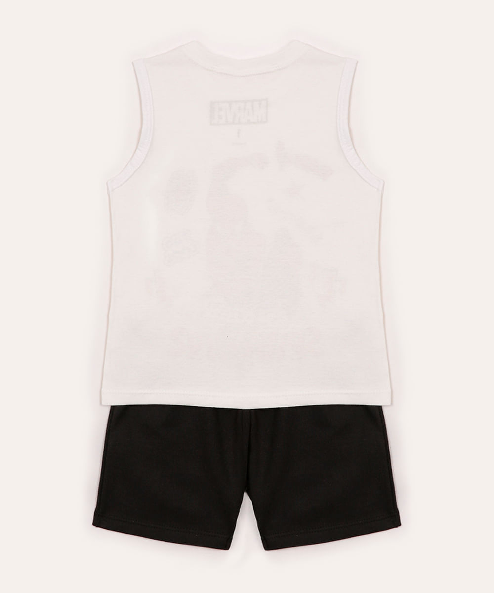 conjunto curto infantil homem aranha off white