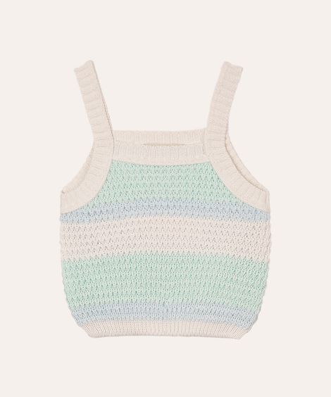blusa de tricot infantil listrado verde