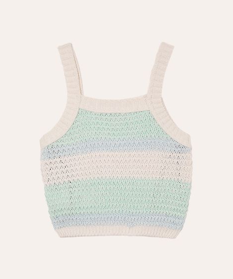 blusa de tricot infantil listrado verde