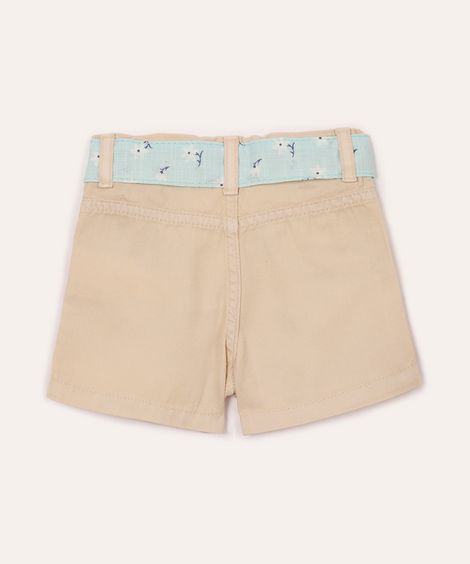 short clochard de sarja infantil com faixa bege