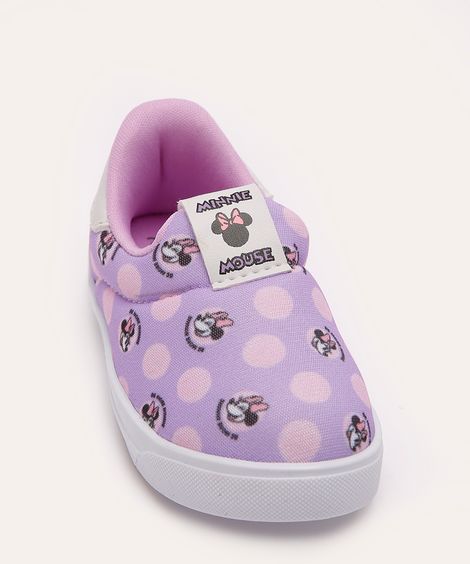 tênis infantil calce fácil minnie lilás