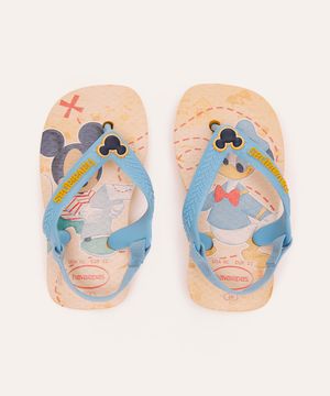 chinelo infantil havaianas mickey e pato donald amarelo