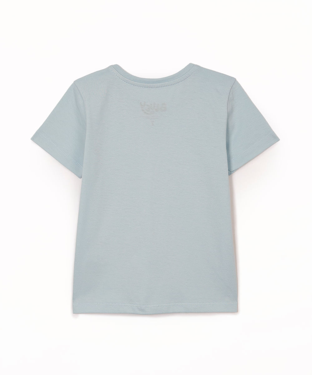 camiseta de algodão infantil manga curta bluey azul