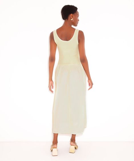 vestido midi mindset amarelo