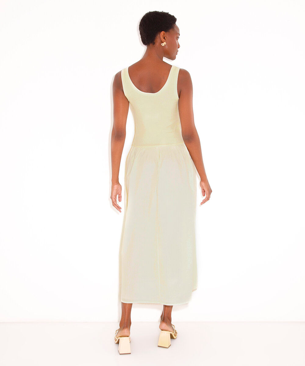 vestido midi mindset amarelo