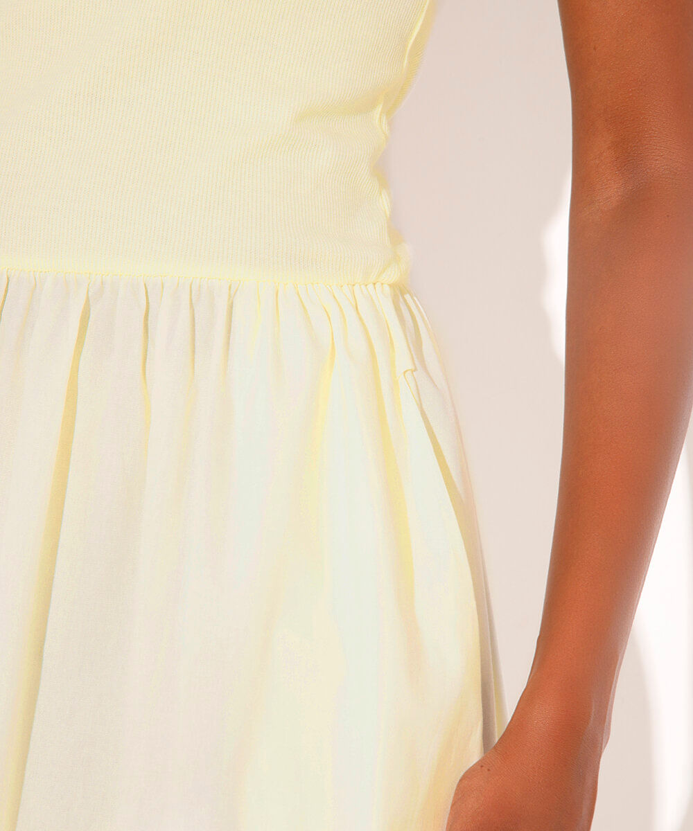 vestido midi mindset amarelo