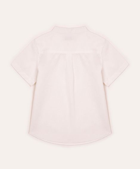camisa infantil com linho gola padre branca