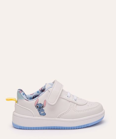 tênis infantil com velcro stitch branco