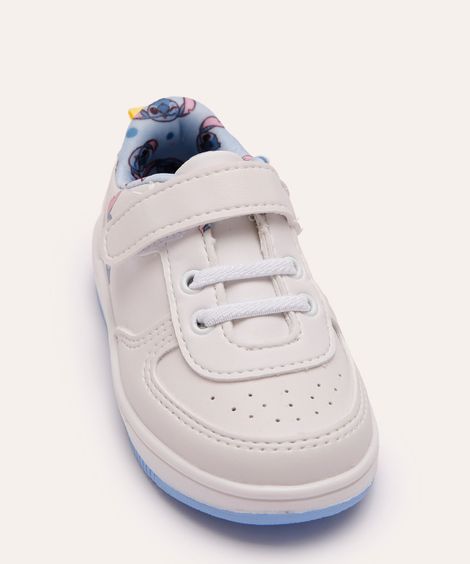 tênis infantil com velcro stitch branco