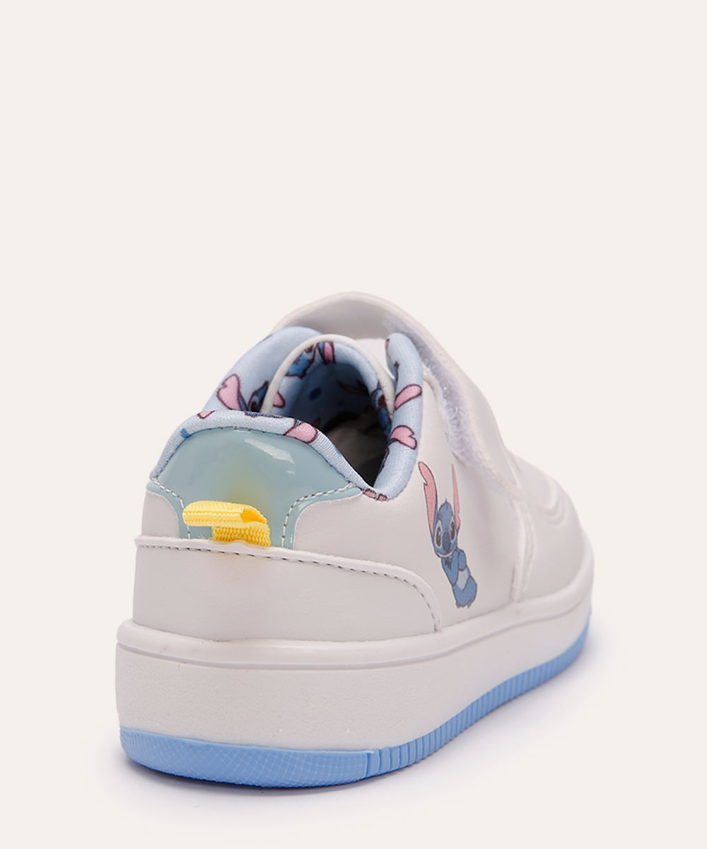 tênis infantil com velcro stitch branco
