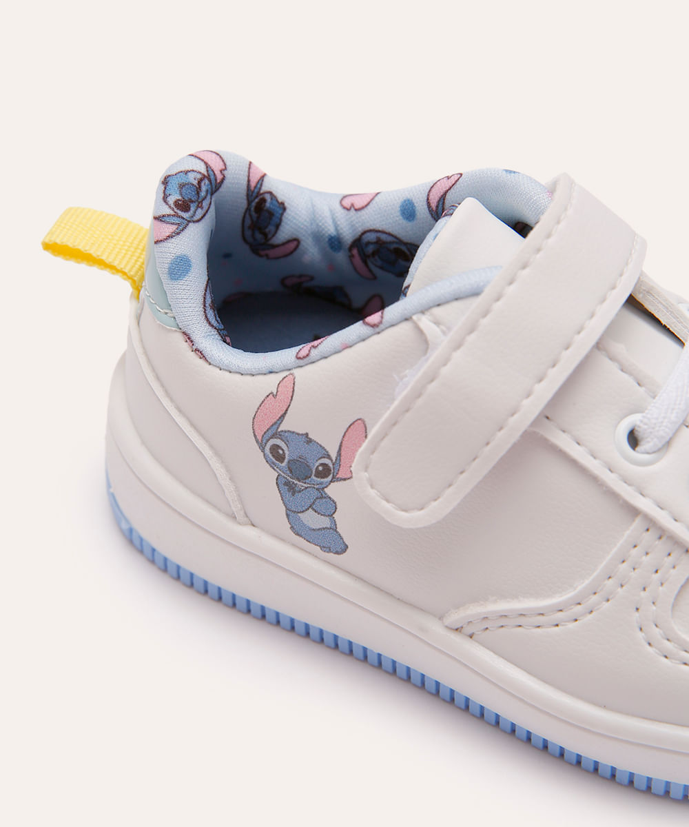 tênis infantil com velcro stitch branco